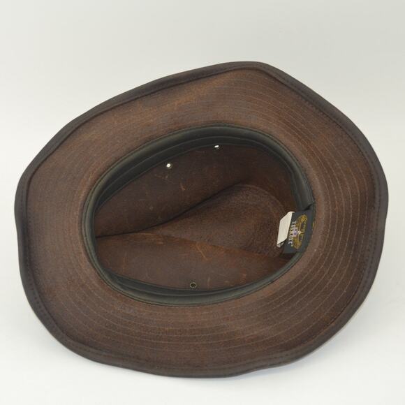 Henschel Hat Co. USA Dark Brown Oiled Leather Size M Cowboy - Picture 5 of 15